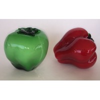 Glass Vegetables Murano Style Hand Blown Bell Peppers Green Red Life Size Art   132720454855